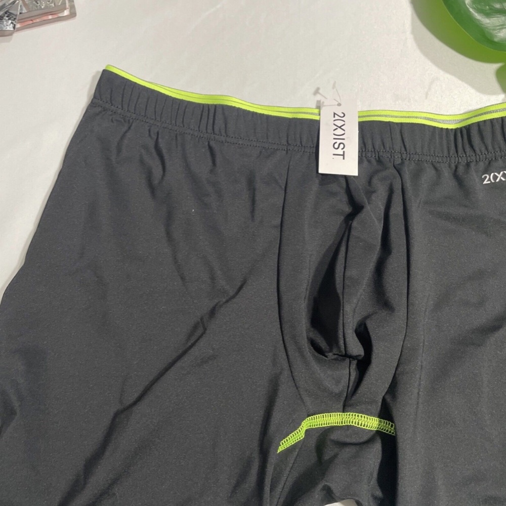 NIB $30 2(X)IST [ Medium ] Sliq Micro Sliq Long Leg Boxer Brief in‎ Black Green - Picture 9 of 16